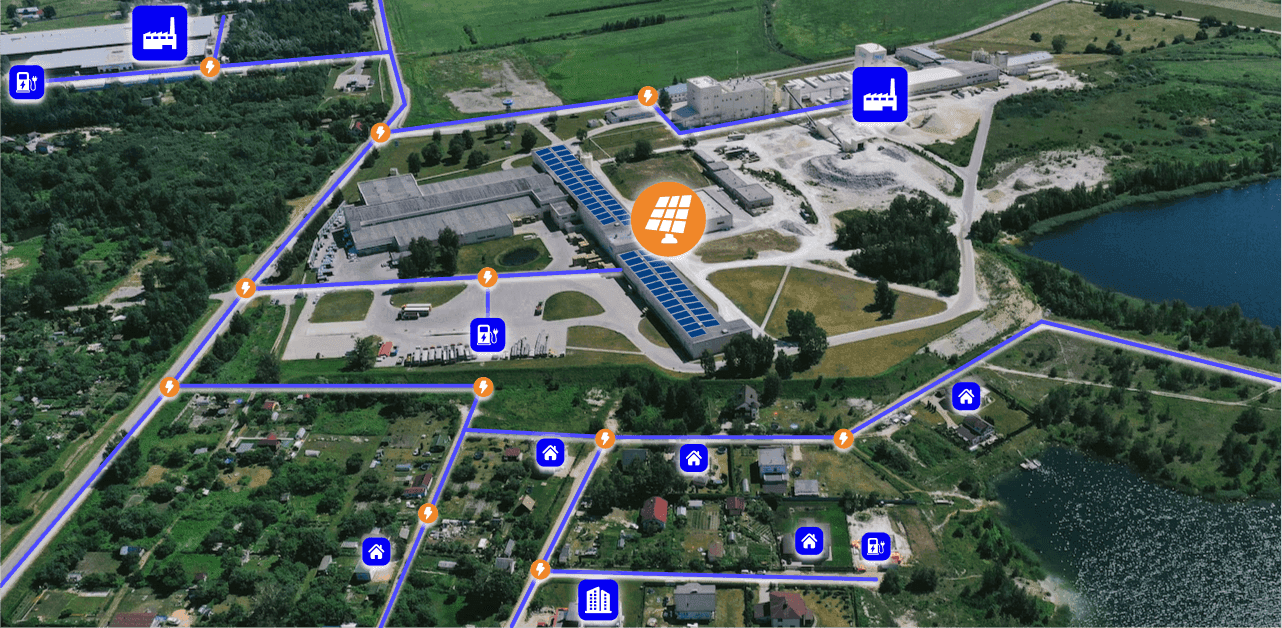 Schéma du fonctionnement d'un marché local d'énergie en autoconsommation collective